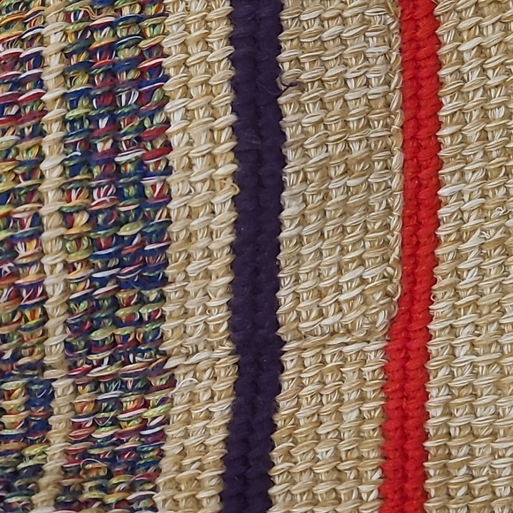 VINTAGE 70s SOUTHWESTERN CROCHET HANDMADE STRIPE BELTED CARDIGAN - Picture 2 of 8